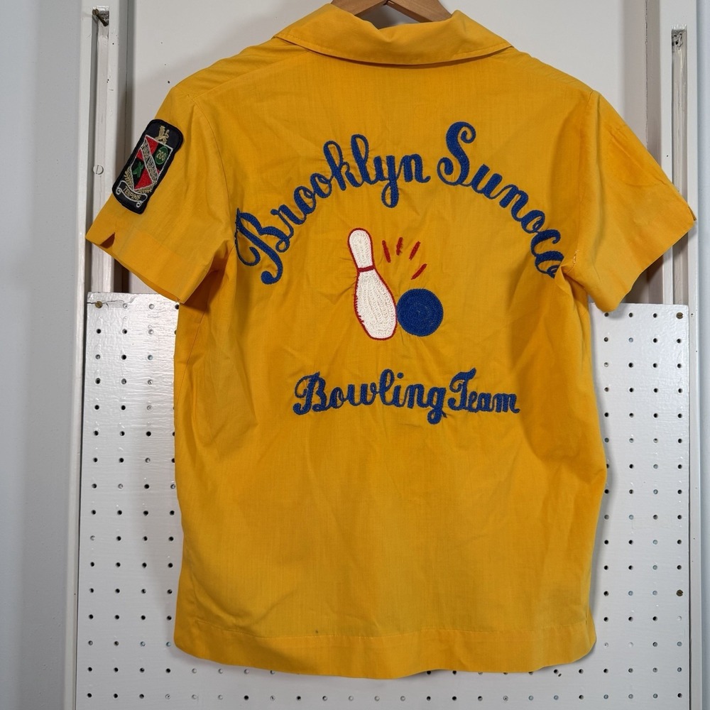 Vtg Brooklyn Sunoco Womens Bowling Shirt Sz Medium 60s 70s Chain Stitch 200 Club